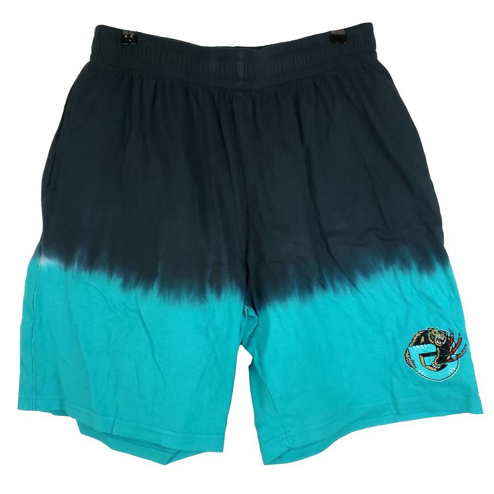 Vancouver Grizzlies Mitchell & Ness NBA L Large Shorts Black Teal‎ Dip Dye NWT